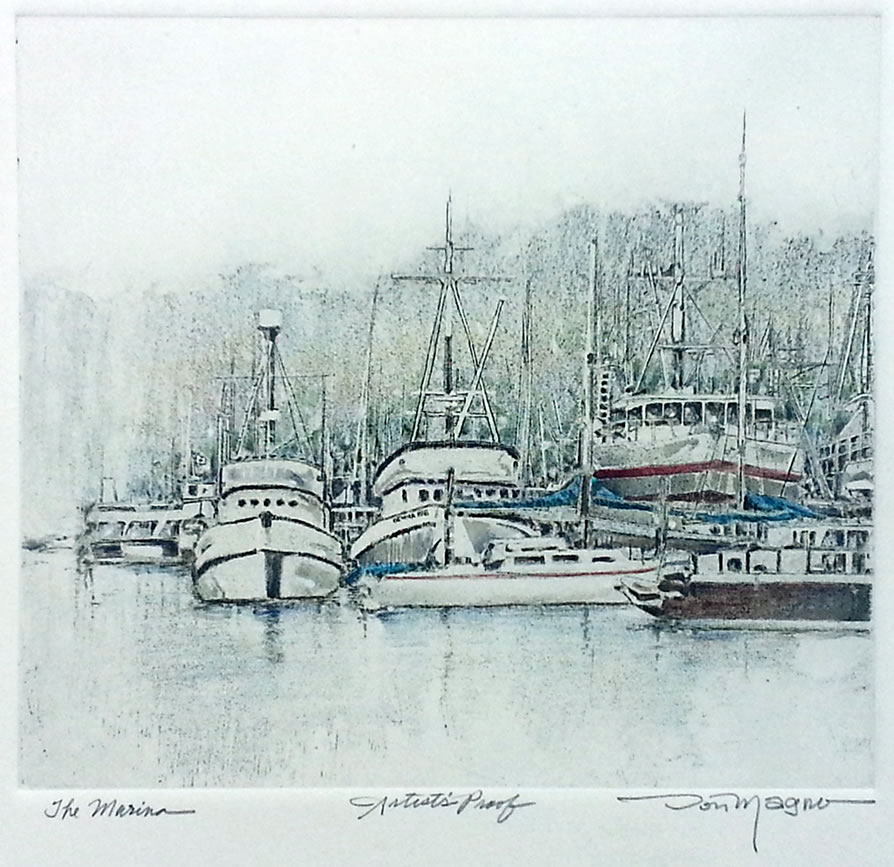The Marina Etching by Don Magno